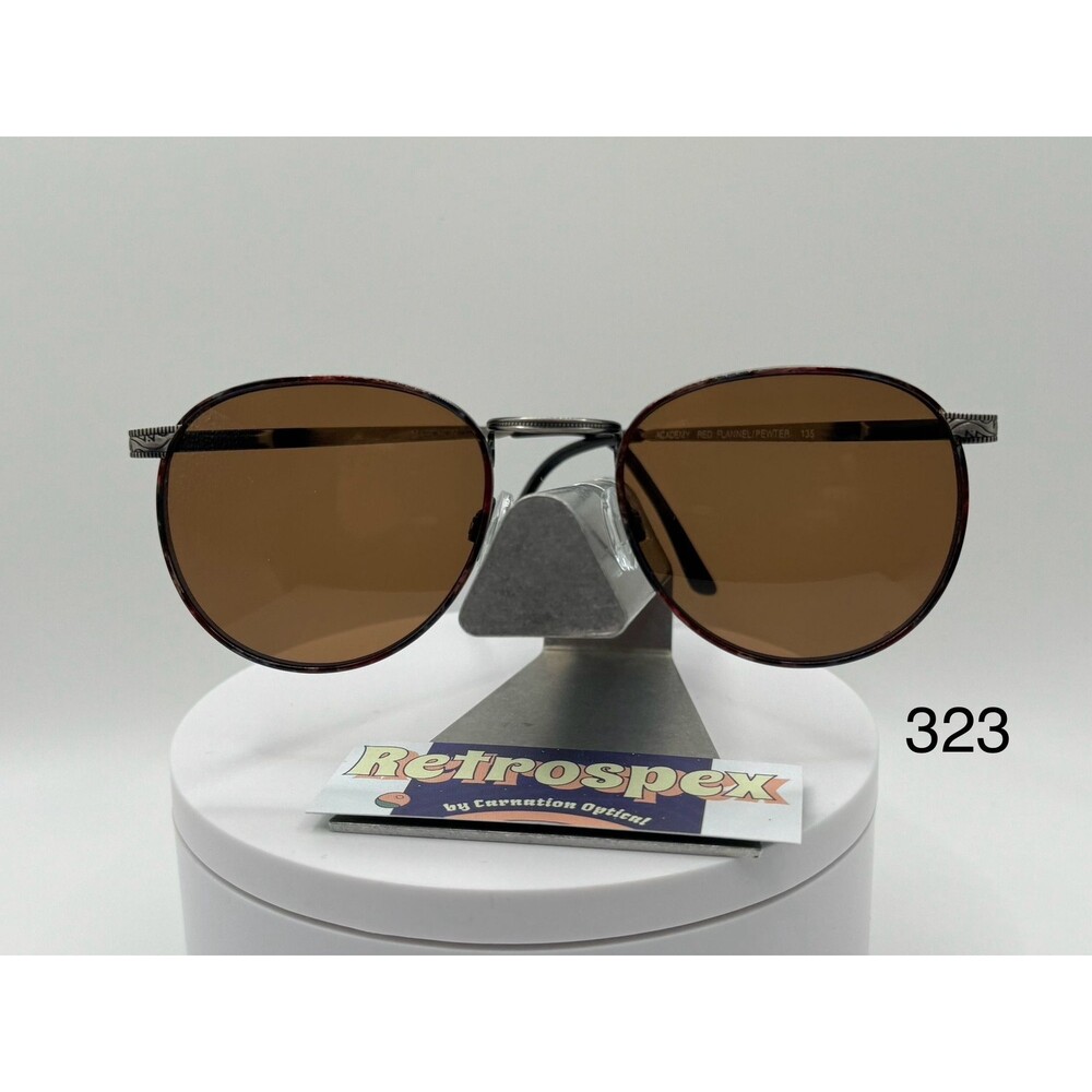 Vintage Oversize Sunglasses NOS Round Preppy Style Brown Lens Marchon Academy